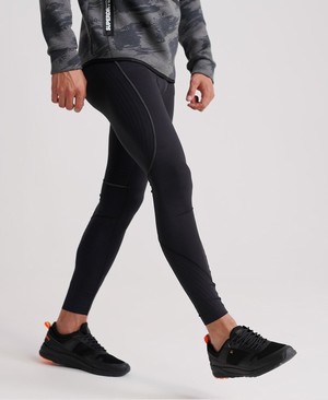 Superdry Performance Flock Compression Legging Férfi Sportruházat Fekete | JAWRX2971